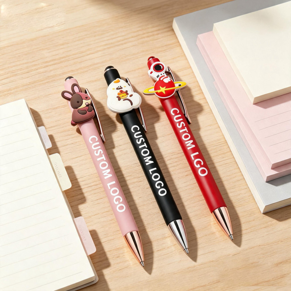 Custom Logo Pens with PVC Character Toppers