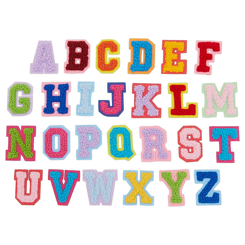 Custom Chenille Letter Patches, A to Z, Iron-On Varsity Style in Every Color