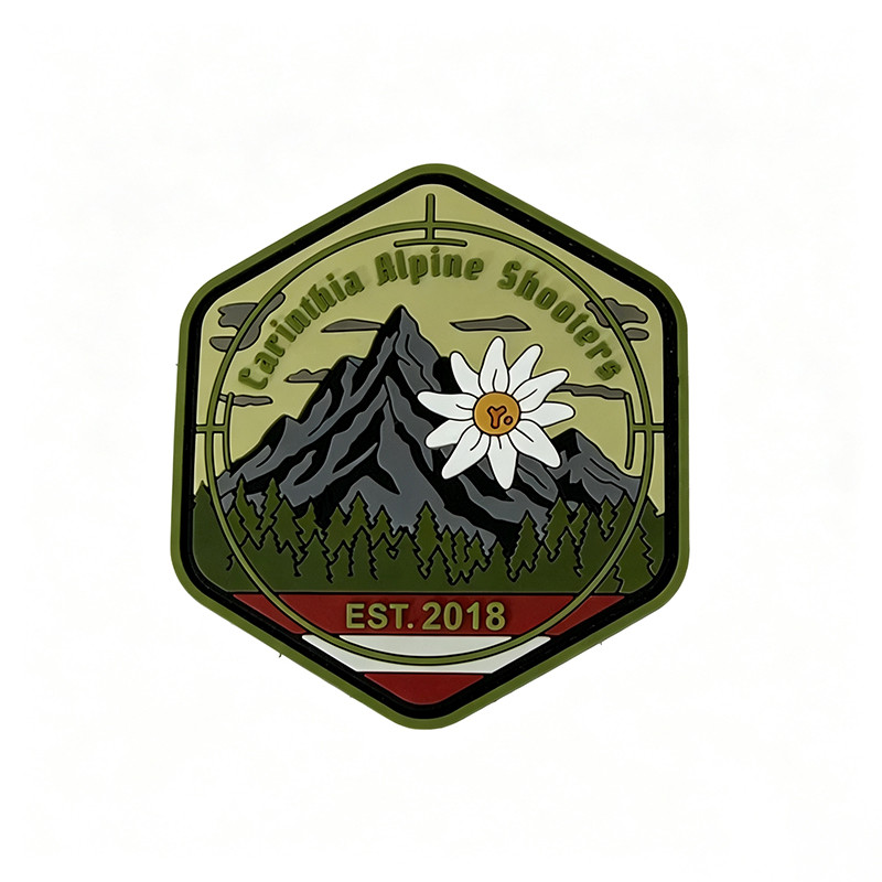 Custom Hexagon PVC Patches with 3D Molded Detail