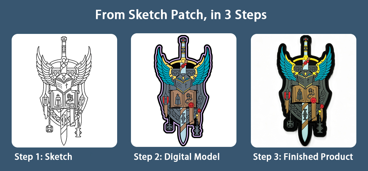 Detailed emblem patch with layered colors