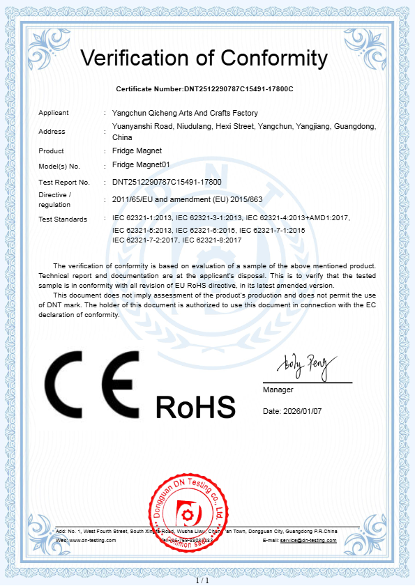 Fridge Magnet Certificate