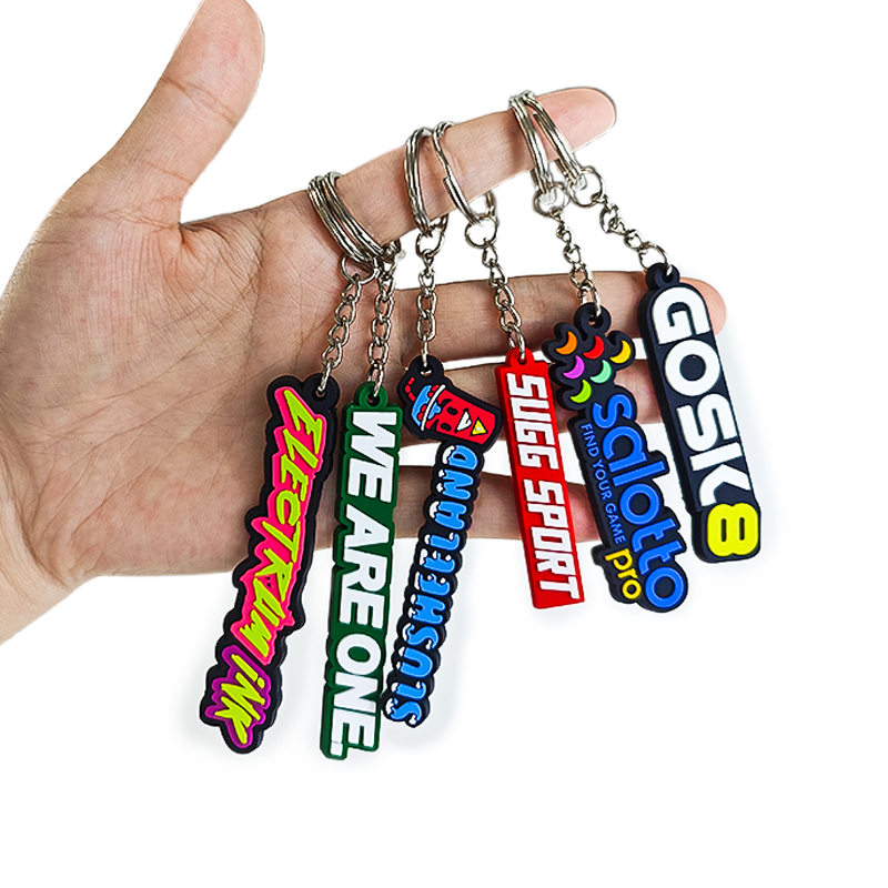 Custom Soft PVC Text Logos and Custom Keychains